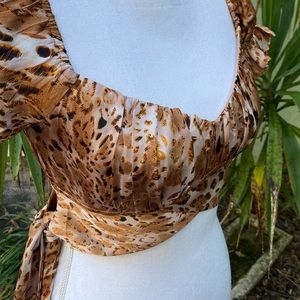 LF Indikah Push Up Leopard Corset Top